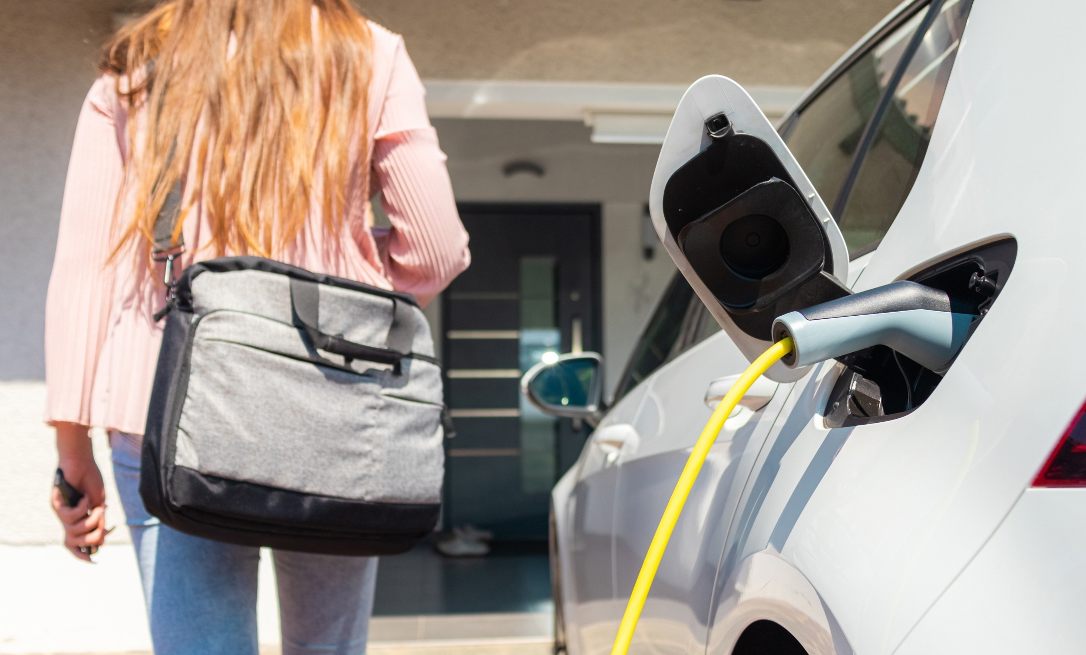 EV charger plugged into a car